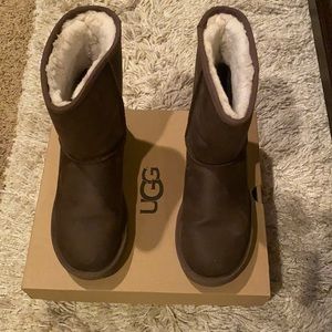 Brown leather UGG boots